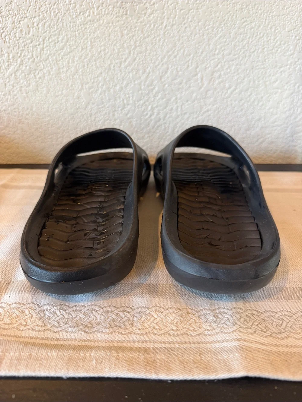 Nautica Black Logo Slide Sandals